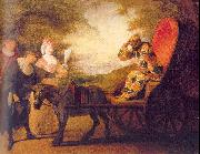WATTEAU, Antoine Harlequin, Emperor on the Moon china oil painting artist
